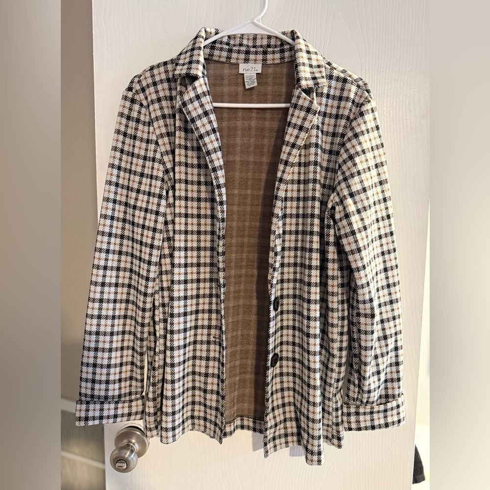 Rue21 Brown Plaid Coat